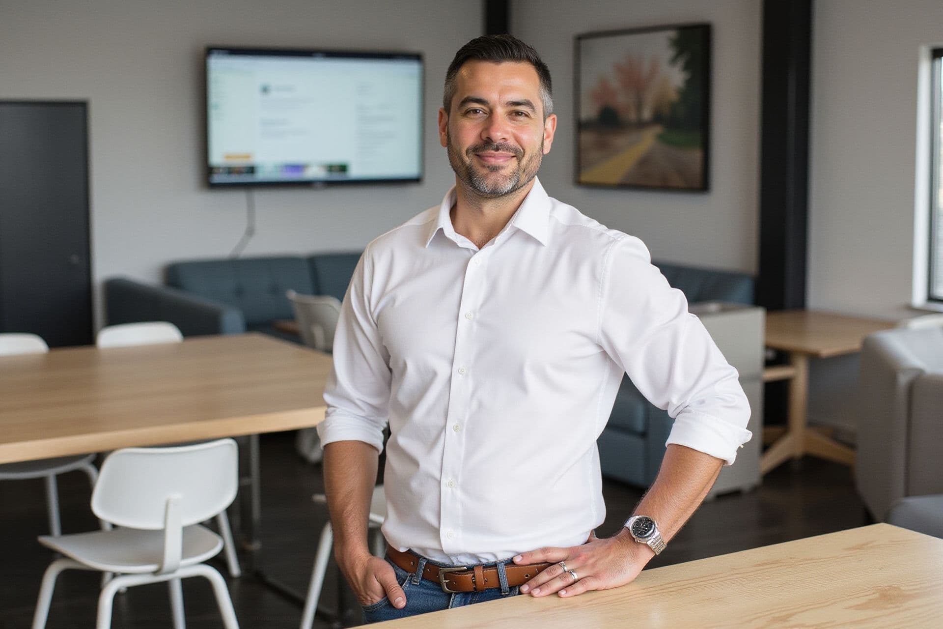 Marcus Rodriguez, Founder and Managing Director of WPB Solutions LLC a business-services business in West Palm Beach, Florida standing with a calm, assured presence