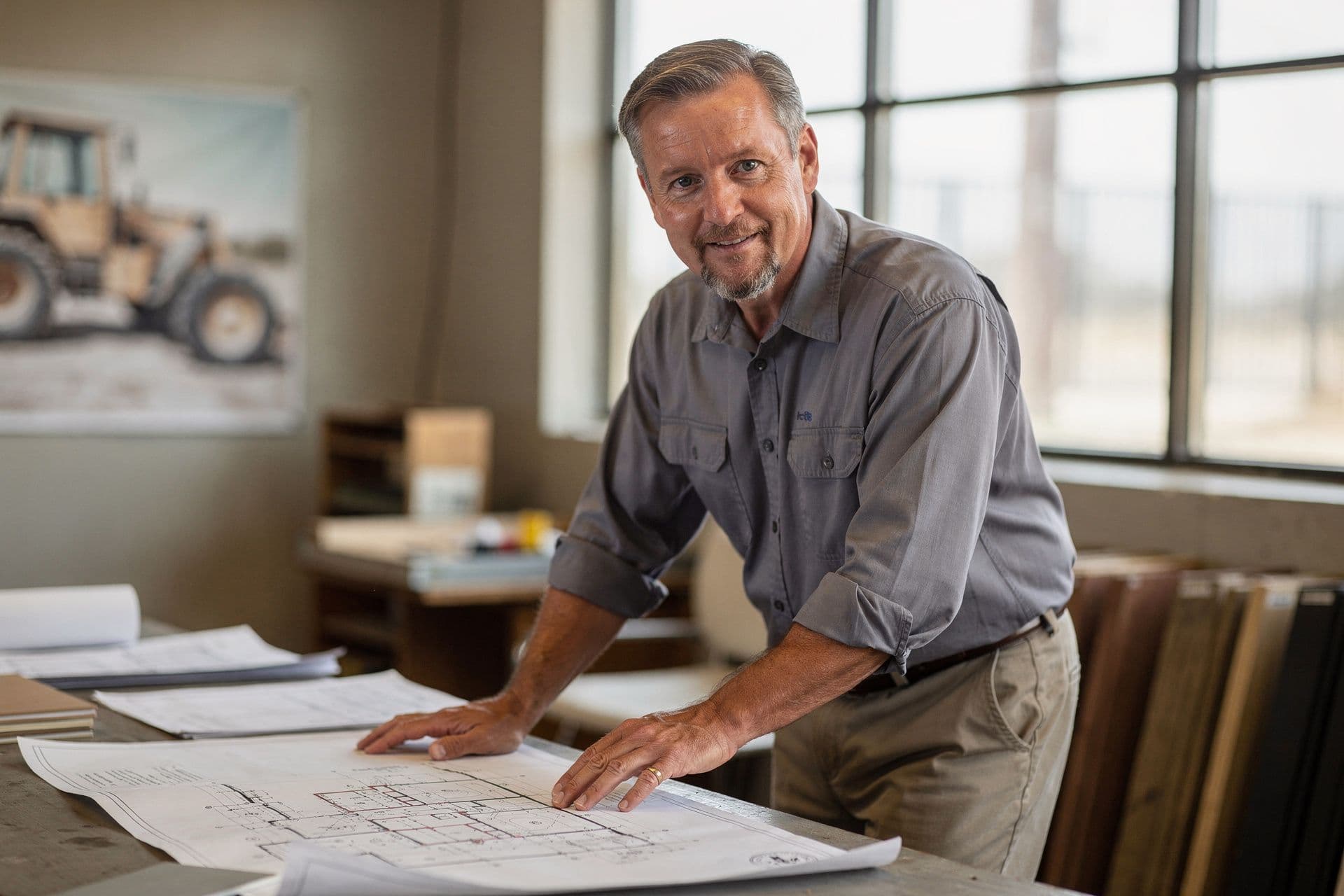 Quinton Jacobsen, President & Chief Operating Officer of Northeast Florida Construction Inc a construction business in North Florida standing with a calm, assured presence